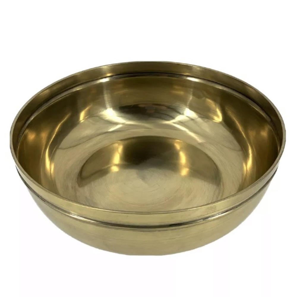 THRESHOLD NEW Round Brass Bowl Antiqued Gold